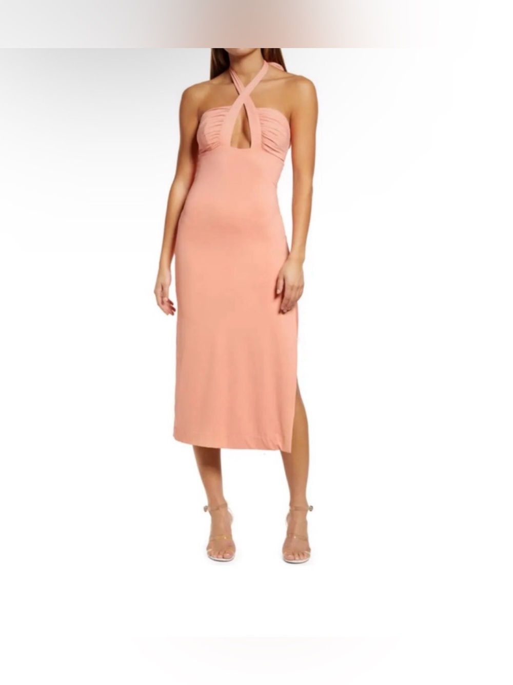 Bardot Guilia Midi Peach Dress